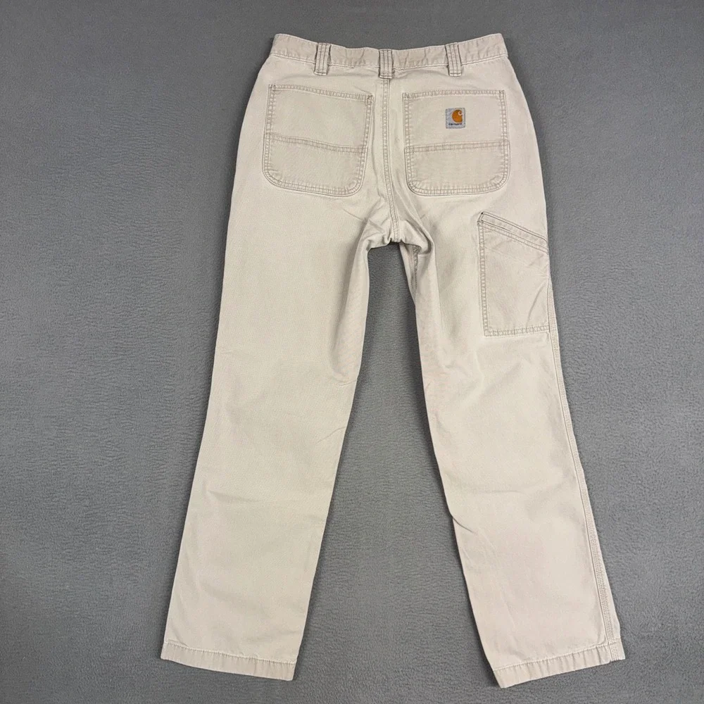 Carhartt Work Pants Mens 32x32 (Fits 30x30) Beige Rugged Flex Relaxed Fit Canvas